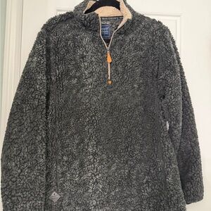 Simply Southern Black and Cream Fleece Pullover